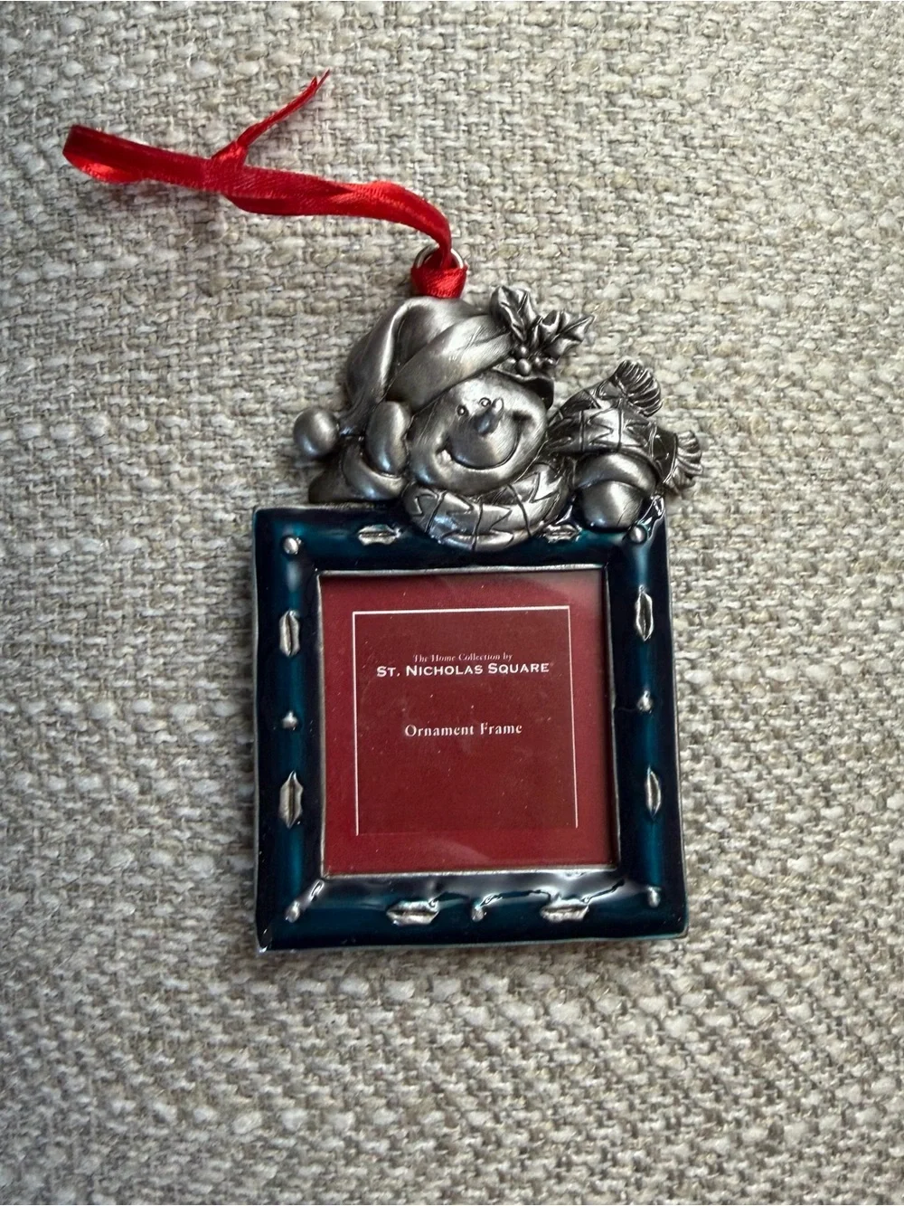 St. Nicholas Square Set Of 3 Square Snowman Photo Frames Christmas Ornaments